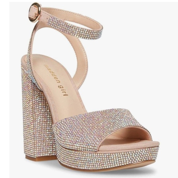 Madden‎ Girl Summit Rhinestone Platform Sandals Size 8 - Picture 1 of 12